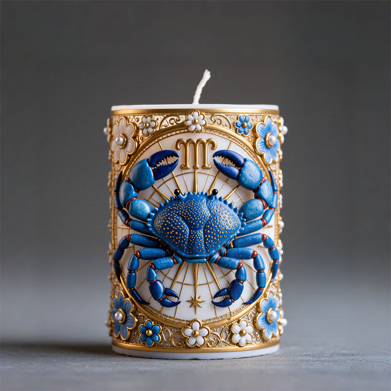 Cancer Zodiac Star Sign Blue C - Scented Candle Luxury ulasan dan harga