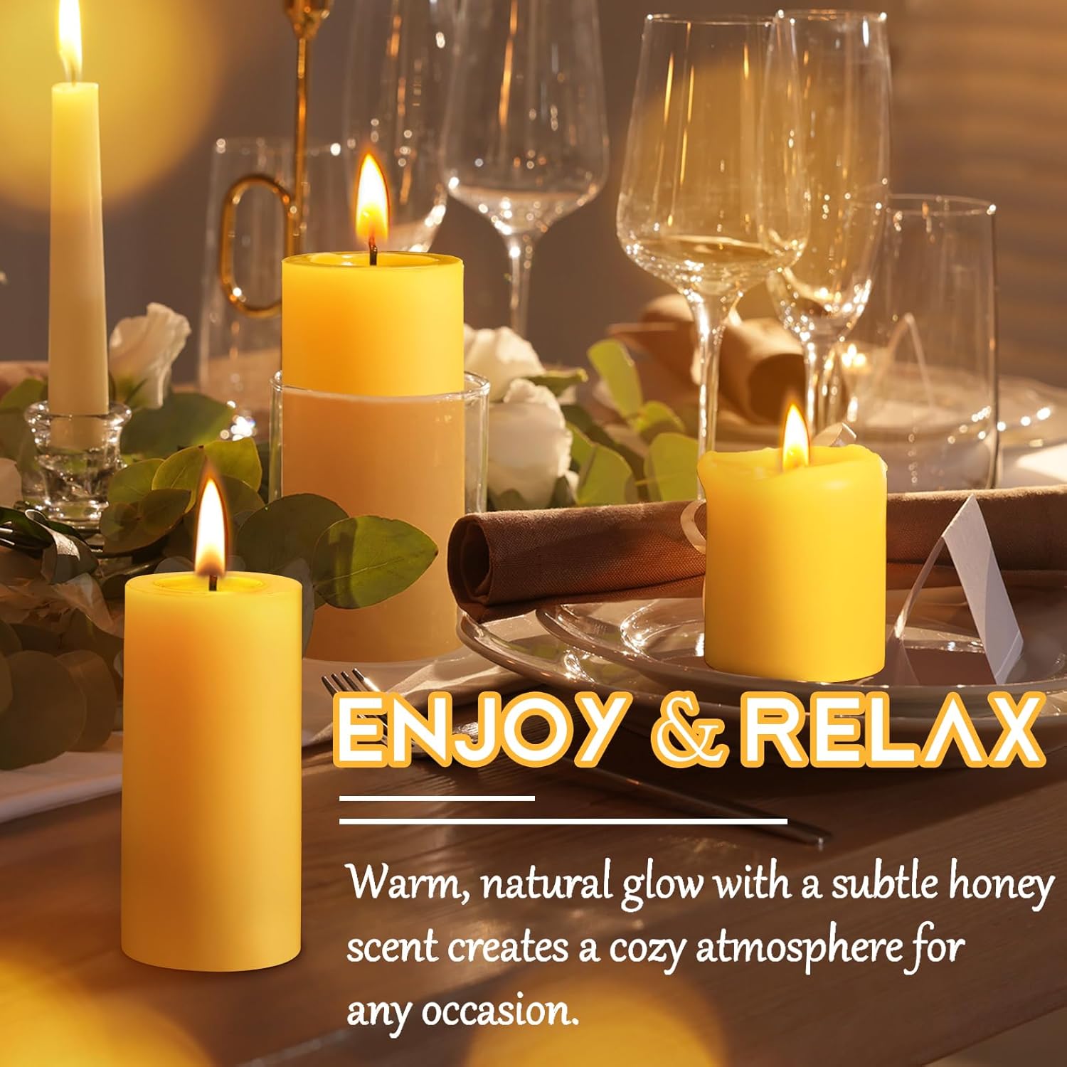 1/3/5PCS Beeswax Pillar Candle - Scented Candle Luxury ulasan dan harga