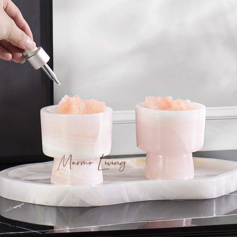 White Onyx Natural Marble Tray - Scented Candle Luxury ulasan dan harga